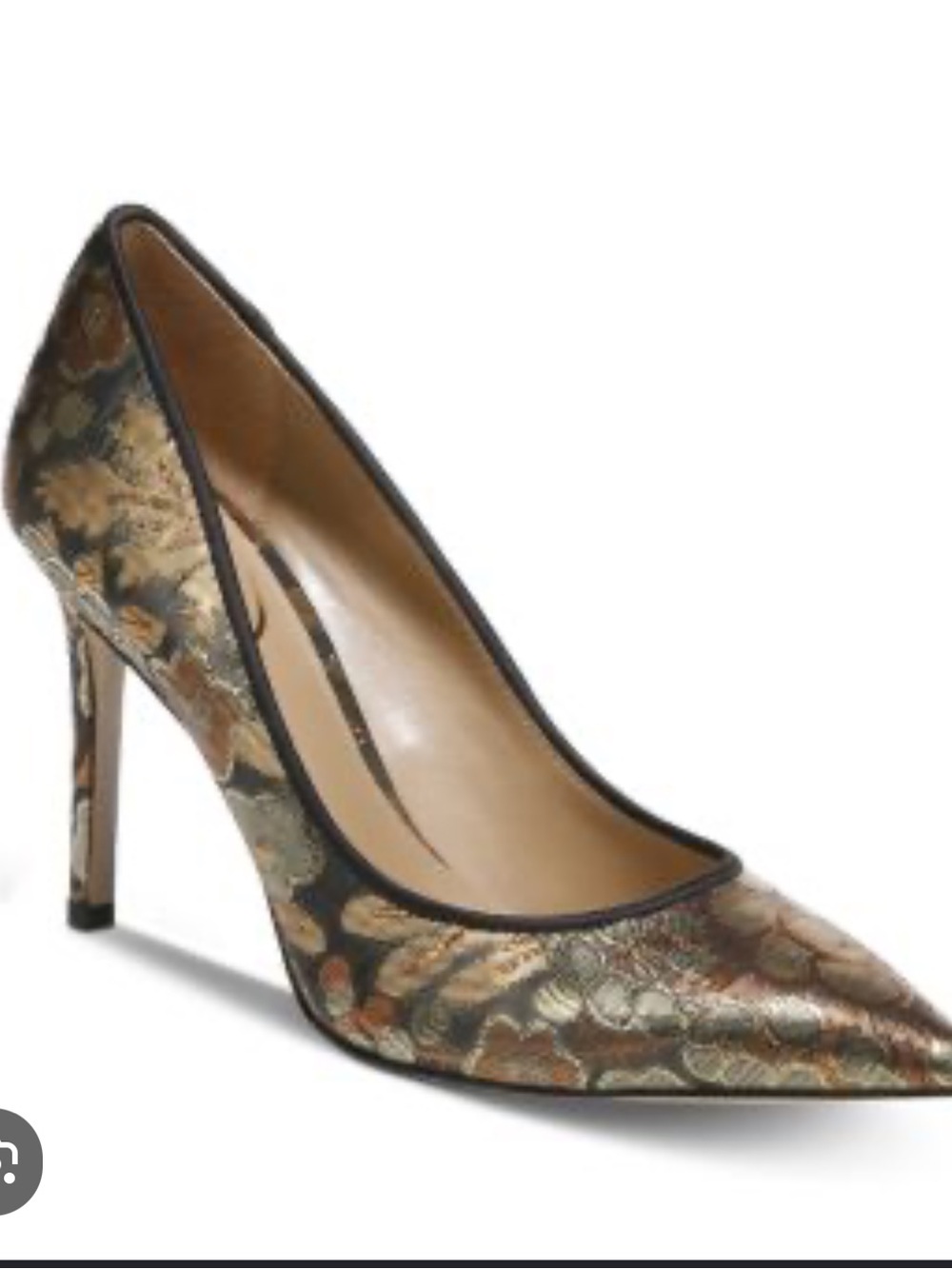 Sam Edelman Hazel Pointed-Toe  Pumps in Black Brocade